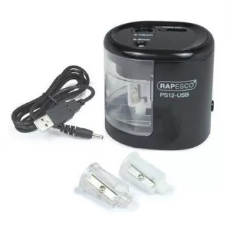 Elektrischer Spitzer Rapesco PS12 2 Löcher schwarz USB-Kabel Elektrischer Spitzer Rapesco PS12 2 Löcher schwarz USB-Kabel