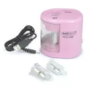 Elektrischer Spitzer Rapesco PS12 2 Löcher rosa USB-Kabel