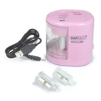 Elektrischer Spitzer Rapesco PS12 2 Löcher rosa USB-Kabel