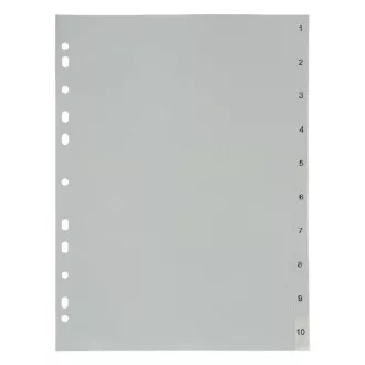 Lochung A4 1-10 PP numerisch grau