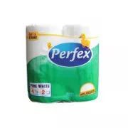 Toilettenpapier Perfex plus 2vrs. weiß 100% Zellulose 4Rollen / Verkauf pro Packung