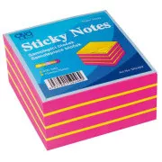 Selbstklebeblock 75x75mm rosa-gelb neon 400 Blatt Auro