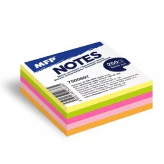 Selbstklebeblock 50x50mm 5 Neonfarben 5x50 Blatt MFP