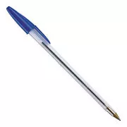 Kugelschreiber Einwegkugelschreiber blauer Schaft klar