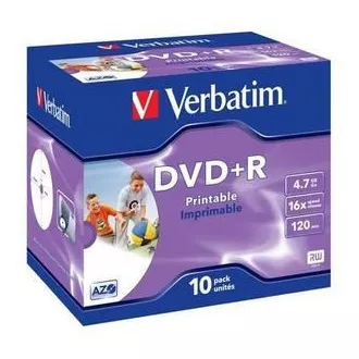 VERBATIM DVD + R (10er-Pack) bedruckbar / Juwel / 16x / 4,7 GB VERBATIM DVD + R (10er-Pack) bedruckbar / Juwel / 16x / 4,7 GB