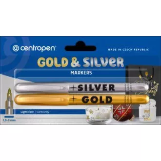 Marker Centropen 2690/2 silber und gold zylindrische Spitze 1,5-3mm Marker Centropen 2690/2 silber und gold zylindrische Spitze 1,5-3mm