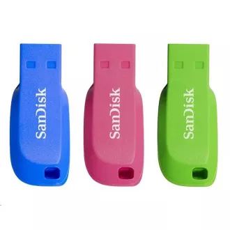 SanDisk Flash Disk 16GB Cruzer Blade (3er Pack, 3x 16GB) USB 2.0, blau, grün, pink