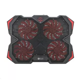 C-TECH Kühlpad unter NTB Zefyros (GCP-01R), Casual Gaming, 17, 3", rote Hintergrundbeleuchtung, Geschwindigkeitsregler