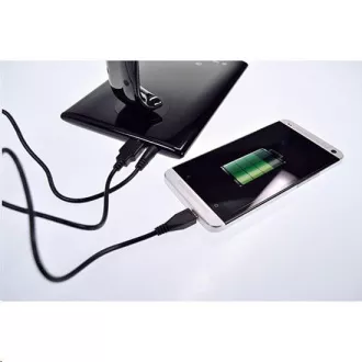 Solight LED Tischleuchte dimmbar, 12W, Lichttemperaturwahl, USB, weiß glänzend