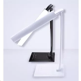 Solight LED Tischleuchte dimmbar, 12W, Lichttemperaturwahl, USB, weiß glänzend