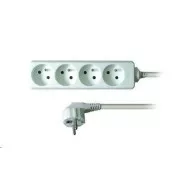Solight Verlängerungskabel, 4 Steckdosen, weiß, 3m