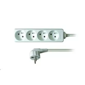 Solight Verlängerungskabel, 4 Steckdosen, weiß, 3m