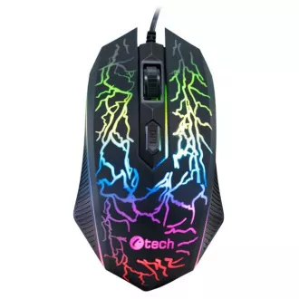 C-TECH Gaming-Maus Tychon (GM-03P), Casual Gaming, Gaming, 7 Farben Hintergrundbeleuchtung, 3200 DPI, USB C-TECH Gaming-Maus Tychon (GM-03P), Casual Gaming, Gaming, 7 Farben Hintergrundbeleuchtung, 3200 DPI, USB