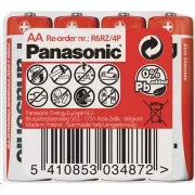 PANASONIC Zink-Kohle-Batterien Red Zinc R6RZ / 4P AA 1.5V (Schrumpfen 4 Stück)