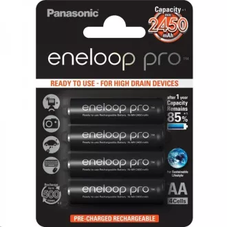 PANASONIC eneloop Pro Akku AA 2500mAh 1, 2V HR-3UWXB-4BP (Blister 4 Stück)