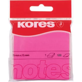 Selbstklebeblock 75x75mm rosa neon 100 Blatt Kores