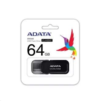 ADATA Flash Disk 64GB UV240, USB 2.0 Dash Drive, schwarz