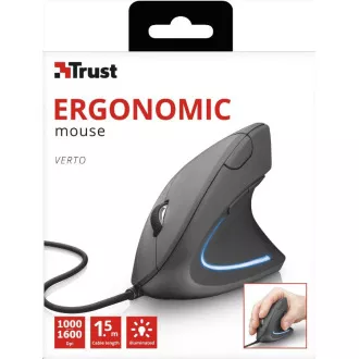 TRUST Verto ergonomische Maus USB, schwarz