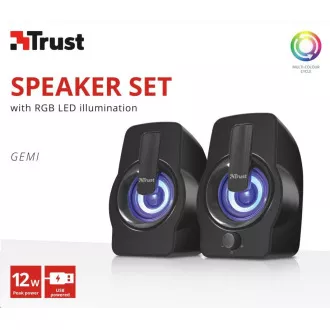 TRUST Gemi RGB 2.0 Lautsprecherset - schwarz