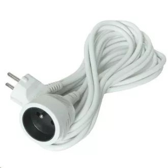 Solight Verlängerungskabel - Stecker, 1 Buchse, 5m, 3 x 1mm2, weiß