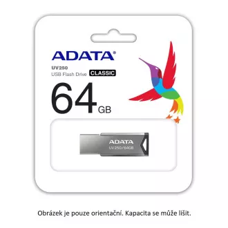 ADATA Flash Disk 32GB UV250, USB 2.0 Dash Drive, dunkelsilber