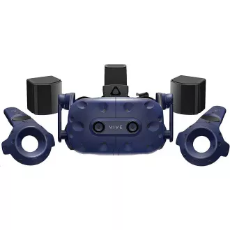 HTC Vive Pro Virtual Reality Headset (Kit), Blau (VR-Brille, Motino-Sensoren, Controller, integriertes Audio) HTC Vive Pro Virtual Reality Headset (Kit), Blau (VR-Brille, Motino-Sensoren, Controller, integriertes Audio)