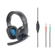 GEMBIRD Kopfhörer mit Mikrofon GHS-04, Gaming, schwarz-blau