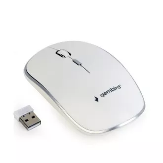 GEMBIRD Maus MUSW-4B-01, weiß, kabellos, USB-Nano-Empfänger
