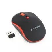 GEMBIRD Maus MUSW-4B-03-R, schwarz-rot, kabellos, USB-Nano-Empfänger