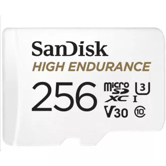 SanDisk MicroSDXC-Karte 256GB High Endurance (R:100/W:40 MB/s, Klasse 10, U3 V30)   Adapter