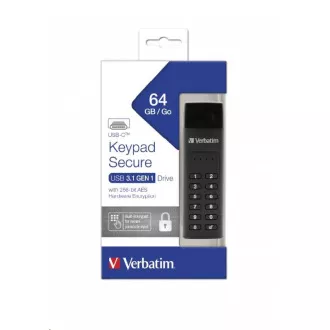 VERBATIM USB C 3.1 Laufwerk 64 GB - Keypad Secure (R: 160 / B: 140 MB / s) DSGVO VERBATIM USB C 3.1 Laufwerk 64 GB - Keypad Secure (R: 160 / B: 140 MB / s) DSGVO