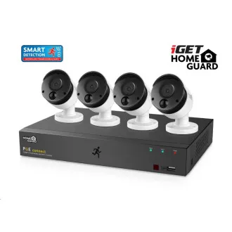 iGET HOMEGUARD HGNVK85304 PoE Kamerasystem mit SMART Bewegungserkennung, 8-Kanal FullHD NVR 4x FullHD Außenkamera iGET HOMEGUARD HGNVK85304 PoE Kamerasystem mit SMART Bewegungserkennung, 8-Kanal FullHD NVR 4x FullHD Außenkamera