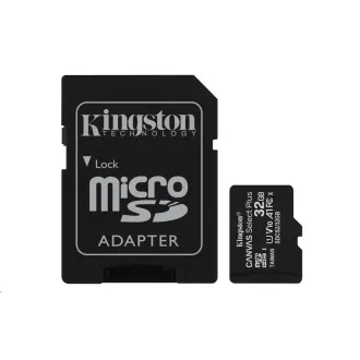 Kingston 32GB micSDHC Canvas Select Plus 100R A1 C10 Karte + SD-Adapter Kingston 32GB micSDHC Canvas Select Plus 100R A1 C10 Karte + SD-Adapter