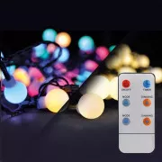 Solight LED 2in1 Outdoor Weihnachtskette, Kugel, Fernbedienung, 100LED, RGB weiß, 10m 5m, 8 Funktionen, IP44