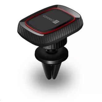 CONNECT IT InCarz 4Strong360 CARBON universeller magnetischer Autohalter, 4 Magnete, rot