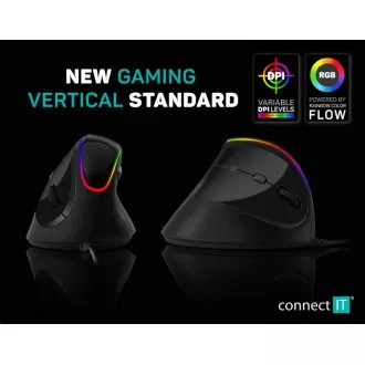 CONNECT IT GAME FOR HEALTH ergonomische vertikale Maus, kabelgebunden, schwarz CONNECT IT GAME FOR HEALTH ergonomische vertikale Maus, kabelgebunden, schwarz