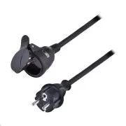 Solight Verlängerungskabel - Stecker, 1 Buchse, schwarz, Gummi, 10m