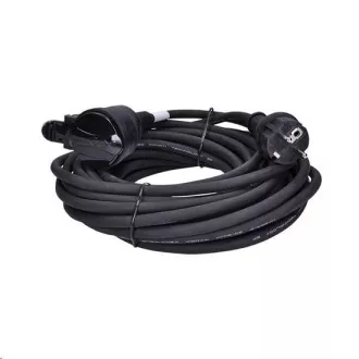 Solight Verlängerungskabel - Stecker, 1 Buchse, schwarz, Gummi, 10m