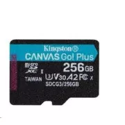 Kingston MicroSDXC 256GB Canvas Go! Plus, R:170/W:90MB/s, Klasse 10, UHS-I, U3, V30, A2