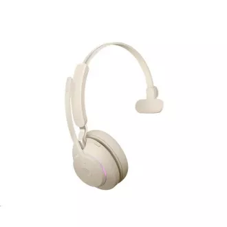 Jabra Headset mit Ständer Evolve2 65, Link 380c MS, mono, beige - Unverpackt