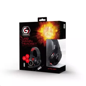 GEMBIRD Kopfhörer mit Mikrofon GHS-U-5.1-01, Gaming, 5.1 Surround, schwarz-rot, USB