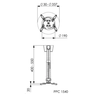 Vogel's PPC 1540 - Teleskopischer Projektorhalter 40-55 cm