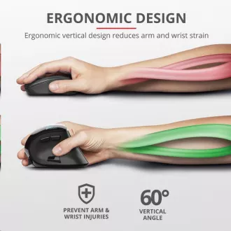 TRUST ergonomische Maus Voxx Wiederaufladbare ergonomische kabellose Maus