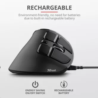 TRUST ergonomische Maus Voxx Wiederaufladbare ergonomische kabellose Maus