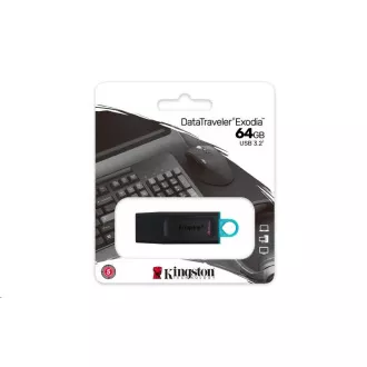 Kingston 64GB USB3.2 Gen 1 DataTraveler Exodia (Schwarz + Blaugrün)