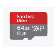 SanDisk MicroSDXC-Karte 64GB Ultra (120 MB/s, A1 Class 10 UHS-I, Android) + Adapter