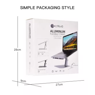 COTEetCI flexibler Aluminiumständer für Notebooks (zweifach) grau - unverpackt - Unverpackt