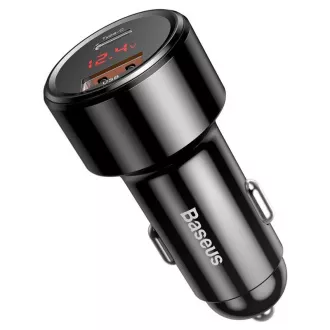 Baseus Magic Series PPS Digital Display Dual Car Adapter USB-A QC + USB-C PD 45W, schwarz