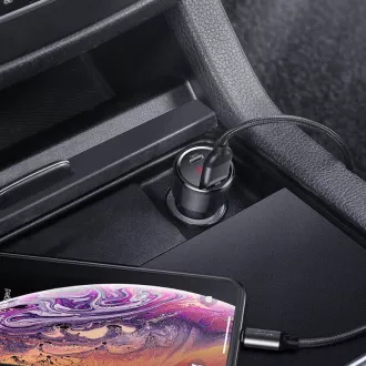 Baseus Magic Series PPS Digital Display Dual Car Adapter USB-A QC + USB-C PD 45W, schwarz