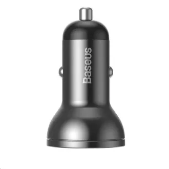 Baseus Dual USB Autoadapter mit Display 4, 8A 24W, grau